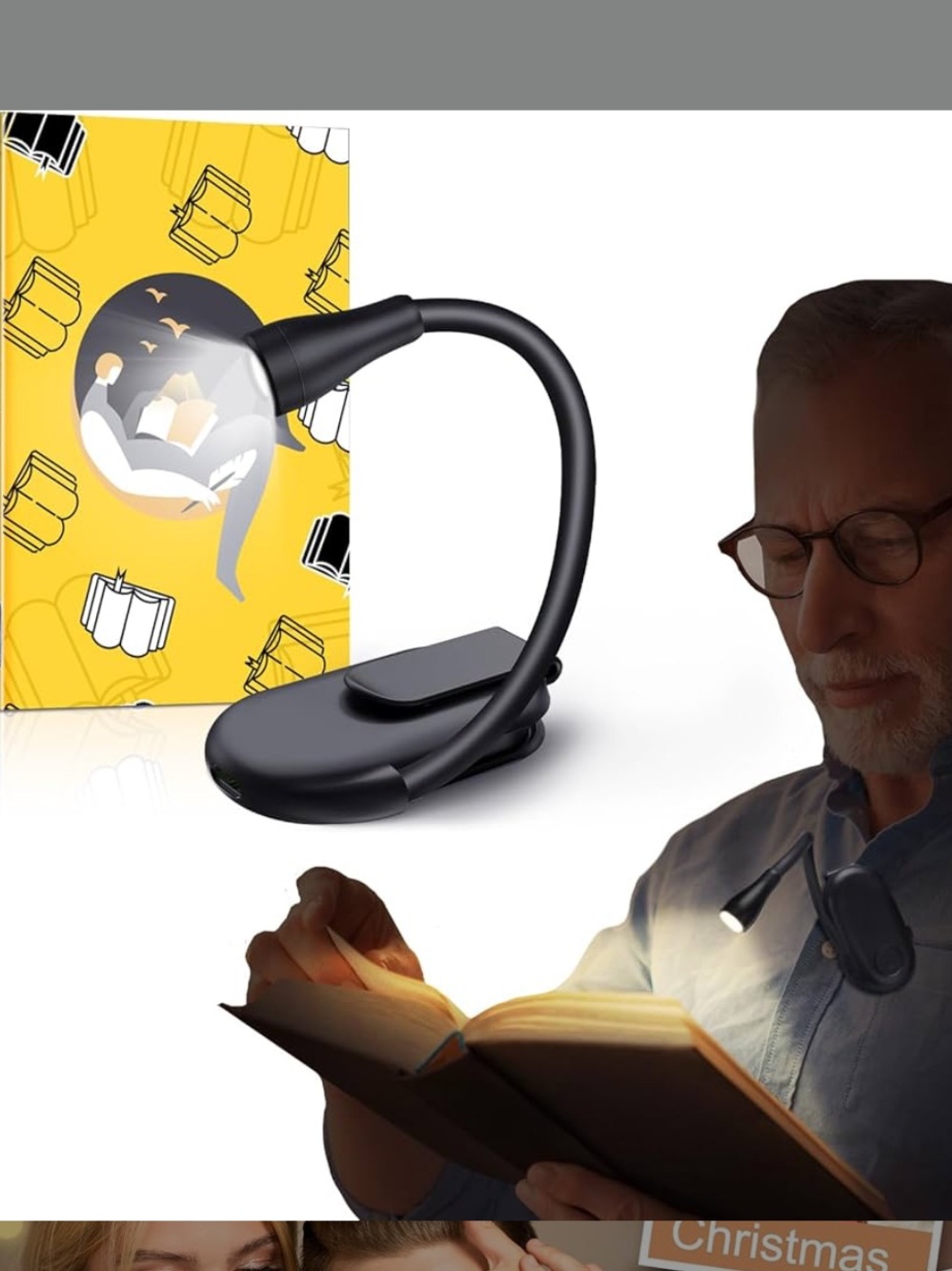 Amazon Reading Light Rechargable USB Portable 3 Color Lamp